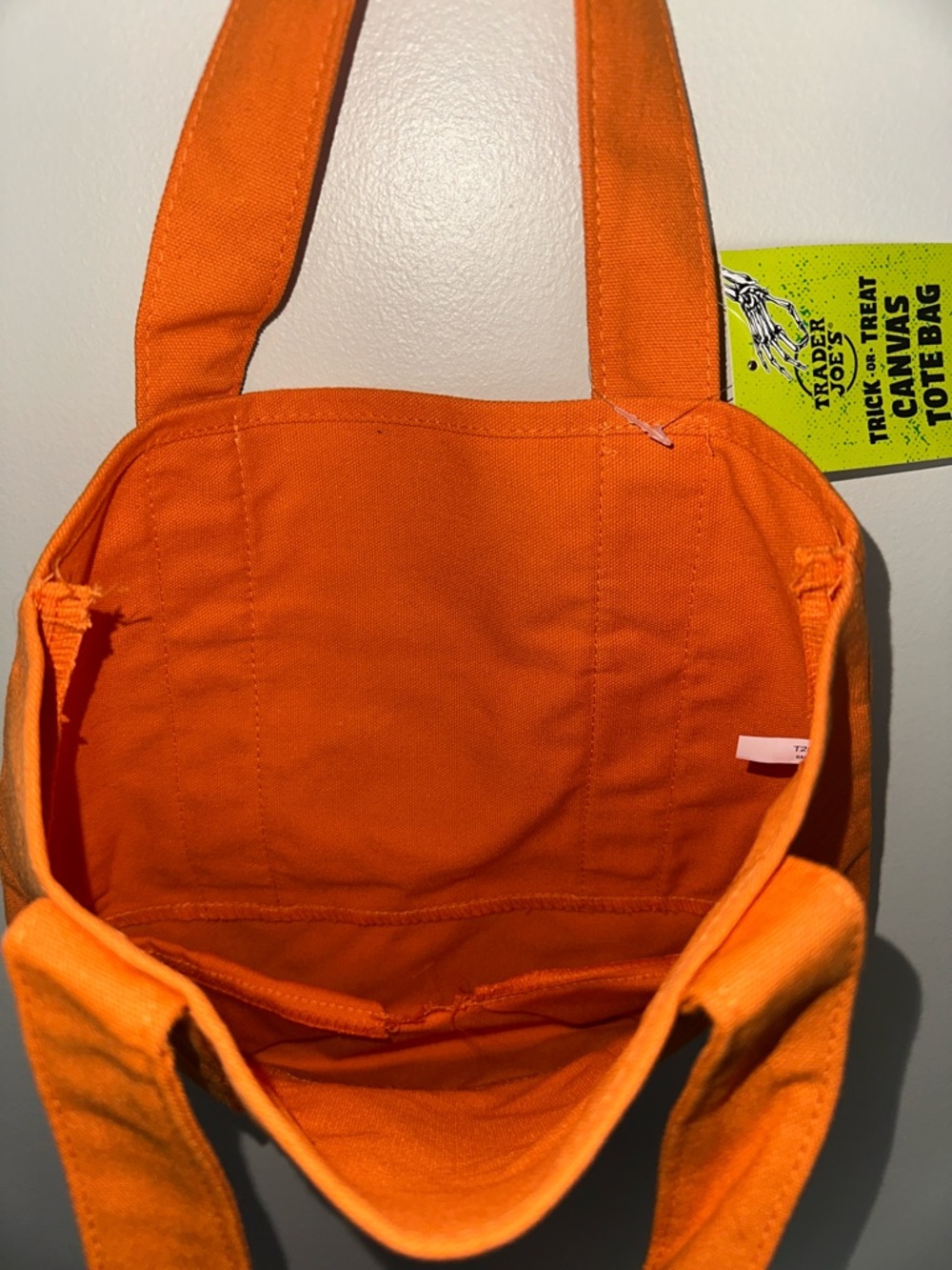 Trader Joe's Orange Mini Canvas Tote Bag - Picture 3 of 3
